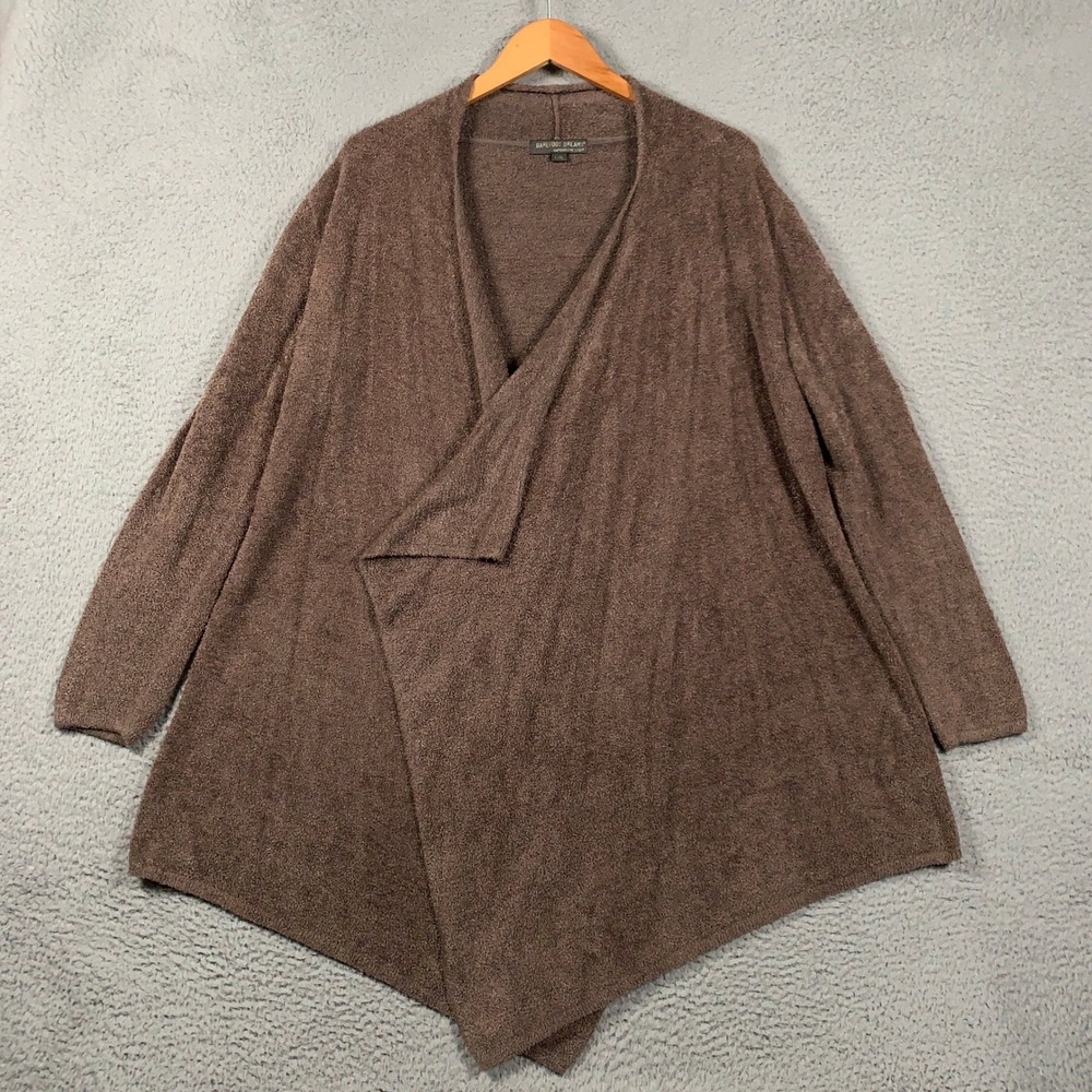 Barefoot Dreams Calypso Cardigan Women L/XL Cocoa Brown Bamboo Chic Lite Draped